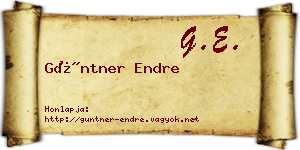 Güntner Endre névjegykártya