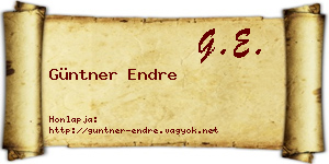 Güntner Endre névjegykártya